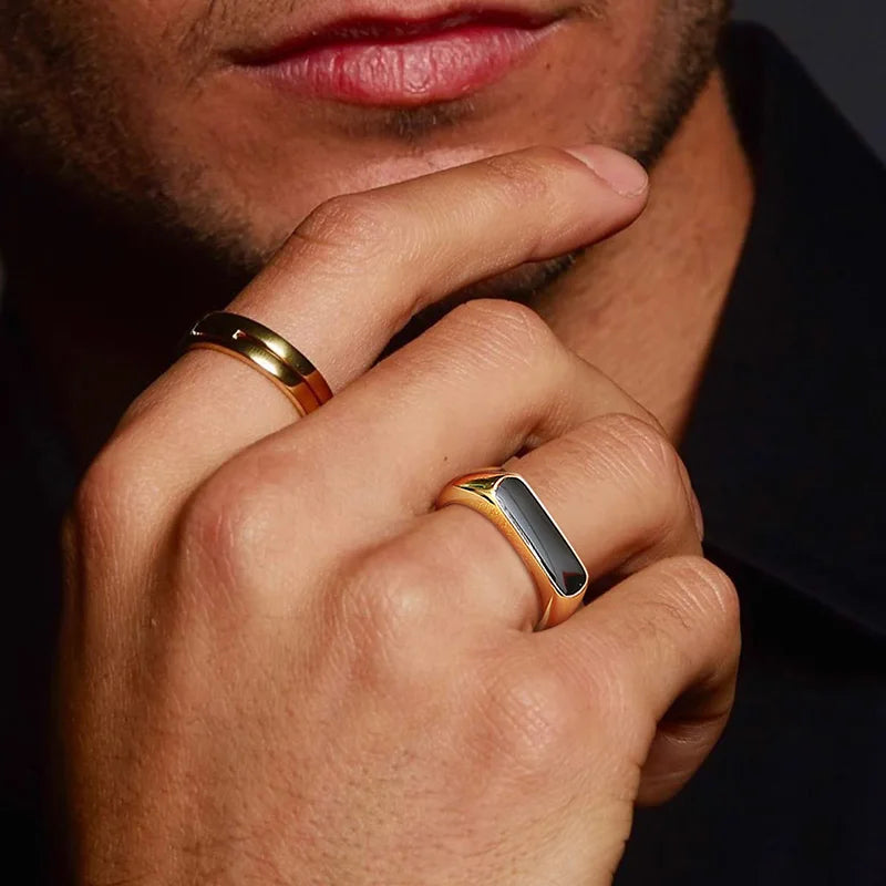 The Titan Black Bar Ring