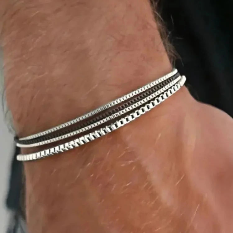 Steel Trinity Bracelet Set