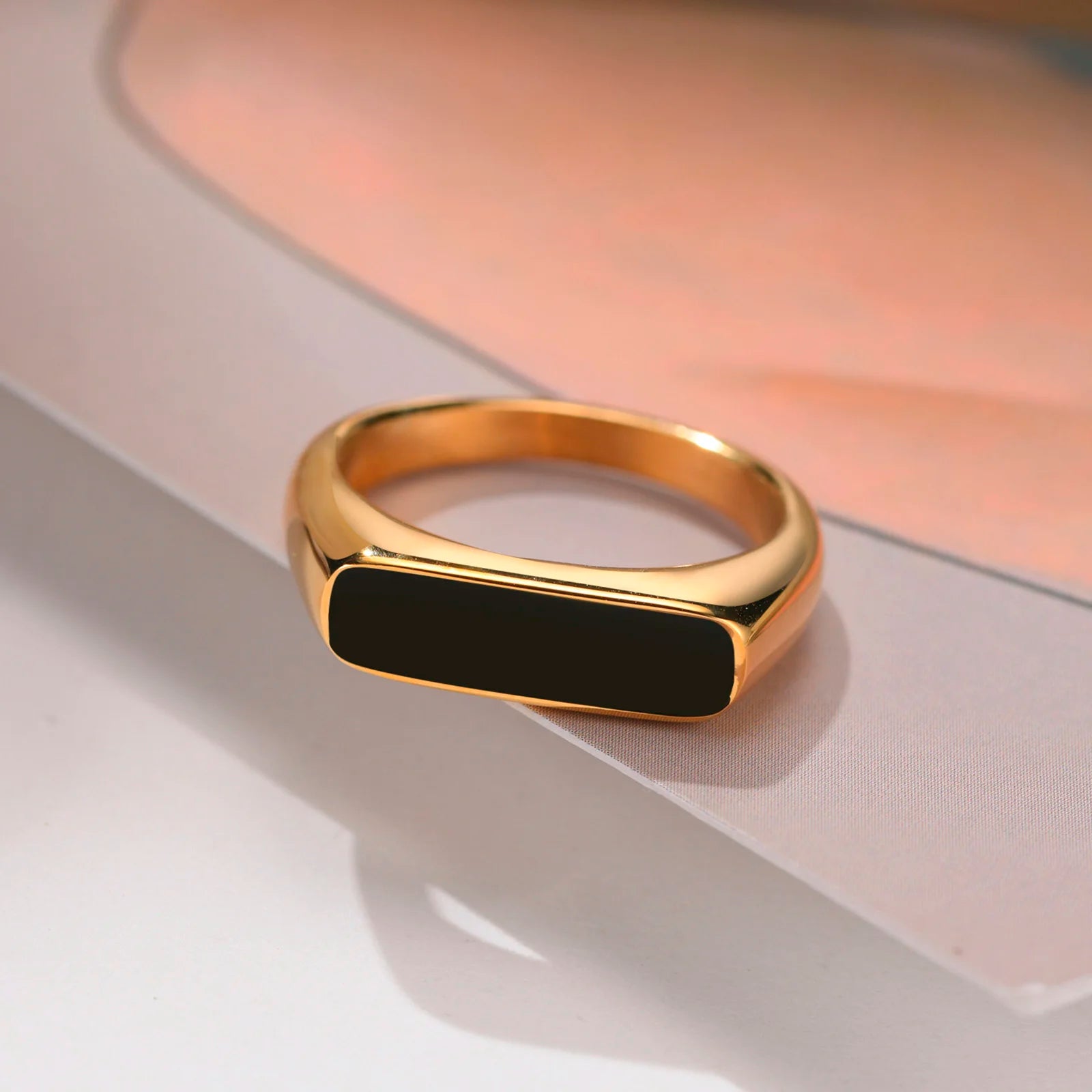 The Titan Black Bar Ring